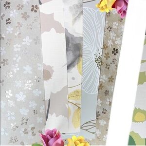 6 Large High Quality Tropical Vibes Textured Floral Wallpaper sheets - 16”x14.5”